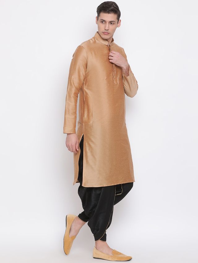 Men's Black Silk Blend Regular Dhoti