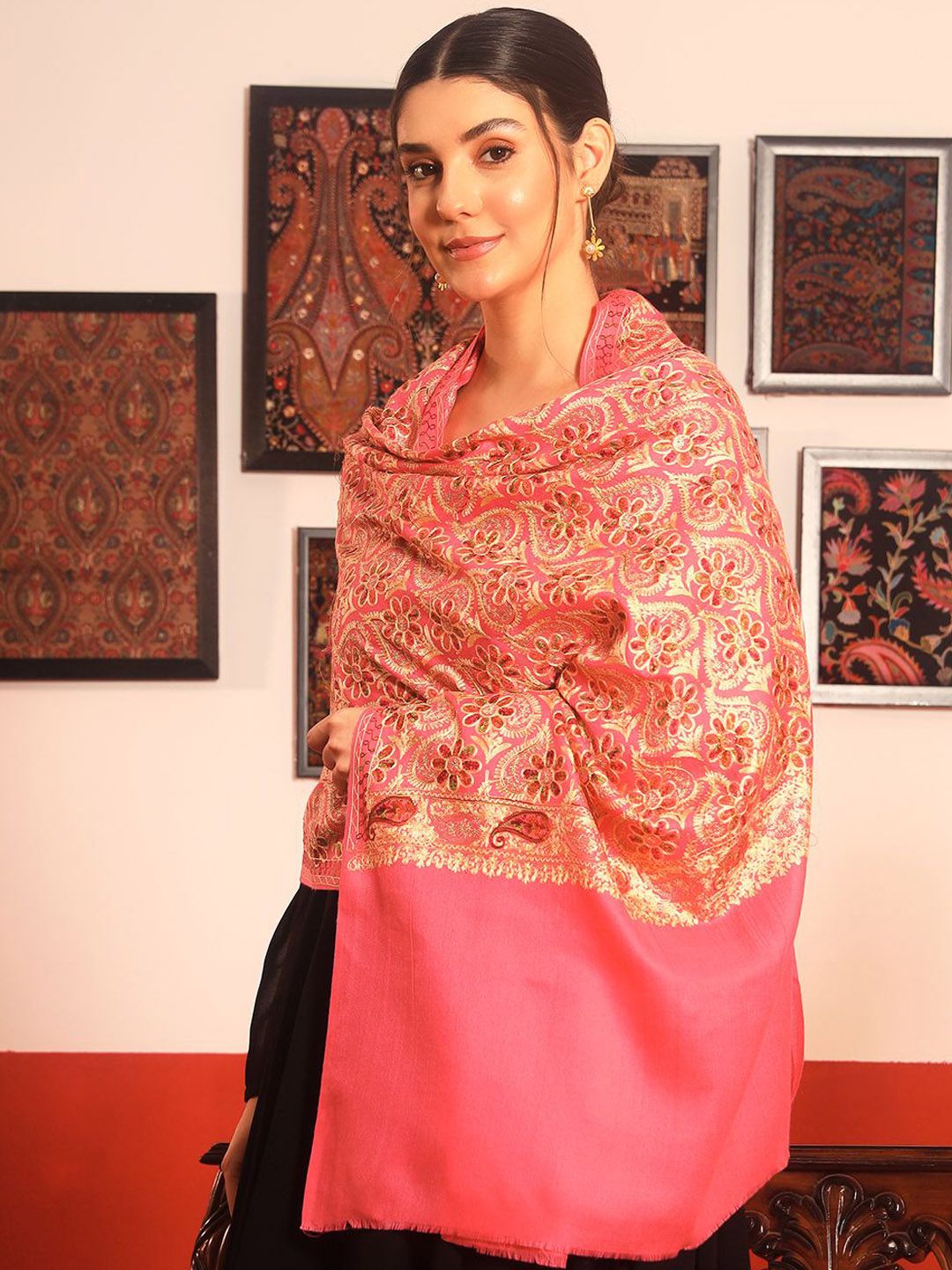 Dhiyona PA Floral Embroidered Shawl