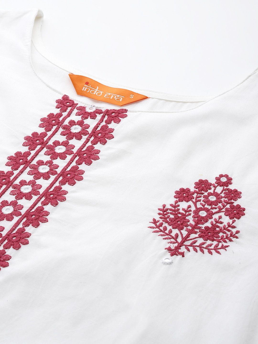 Floral Embroidered Kurta with Trousers & Dupatta