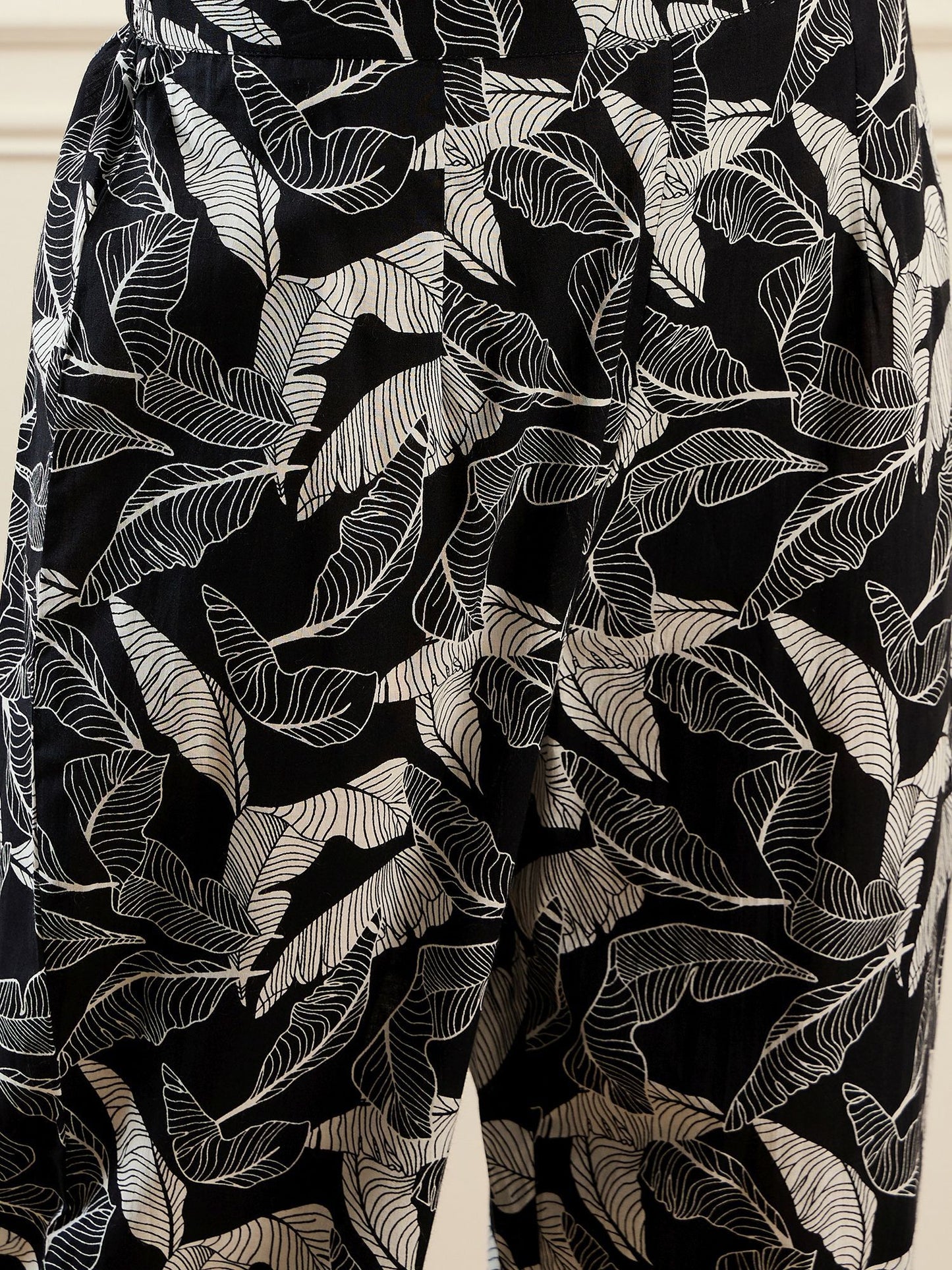 Floral Printed Notch Neck Pure Cotton A-Line Kurta With Trouser