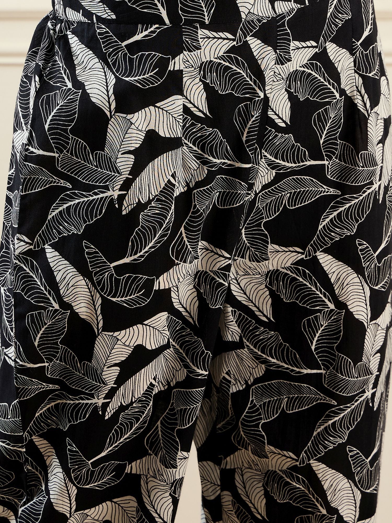 Floral Printed Notch Neck Pure Cotton A-Line Kurta With Trouser