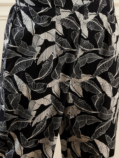 Floral Printed Notch Neck Pure Cotton A-Line Kurta With Trouser