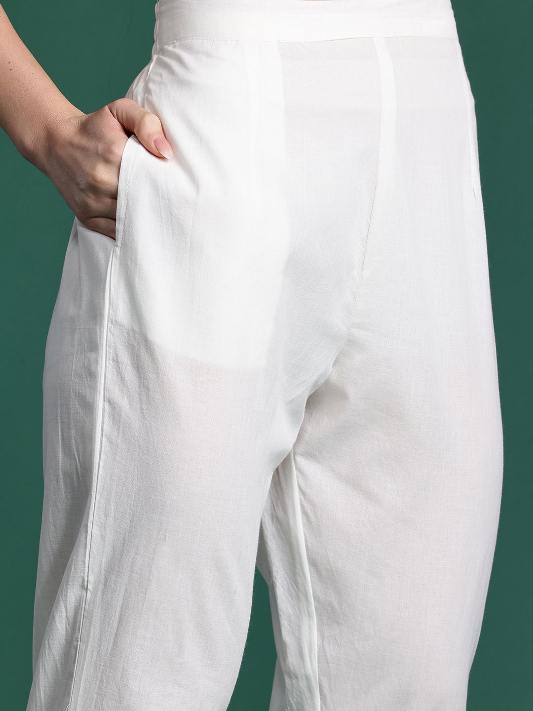 Floral Embroidered Kurta with Trousers & Dupatta