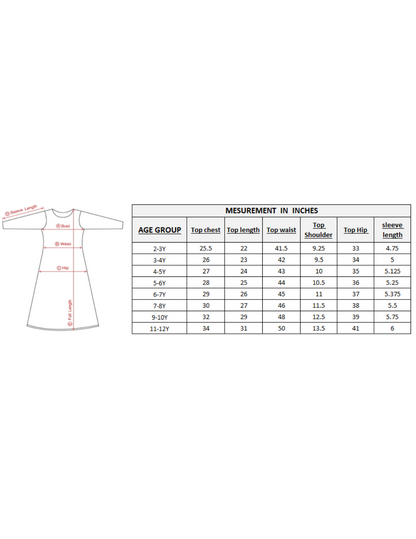 Girls Stylish Sequence Embroidered Dress with Ruffle Sleeve