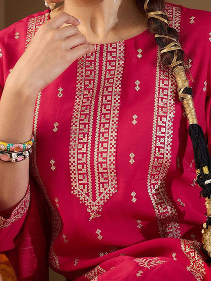 Women Ethnic Motifs Embroidered Regular Sequinned Kurta with Trousers & With Dupatta