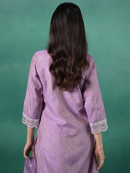 Women Floral Embroidered Regular Thread Work Kurta with Trousers & Dupatta