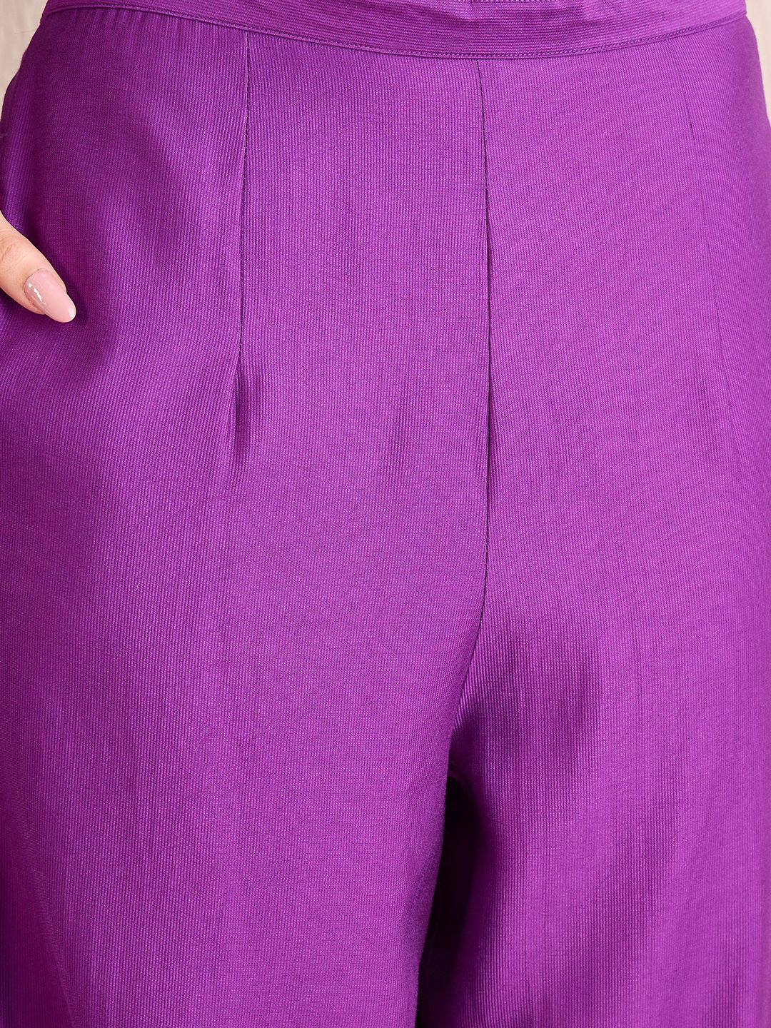 Women Ethnic Motifs Yoke Design Regular Liva Kurta with Trousers & With Dupatta