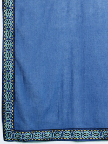 Dhiyona IE Ethnic Motifs Embroidered Pure Cotton Kurta with Trousers & Dupatta
