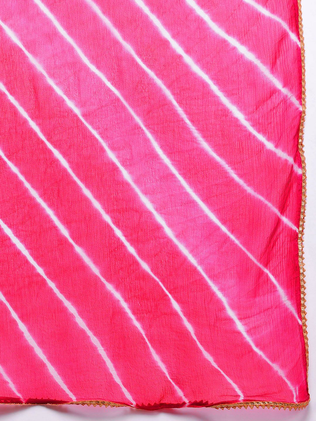 Dhiyona VA Women'sBandhani Printed Sequinned Kurta With Trousers & Dupatta