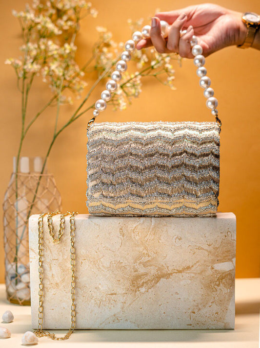 Dhiyona NR Embroidered Foldover Clutch