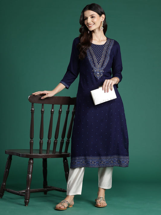 Dhiyona IE Ethnic Motifs Printed Sequinned Kurta