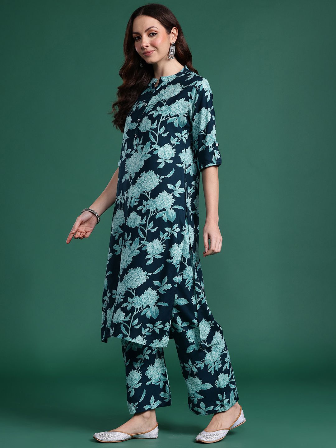 Dhiyona IE Floral Printed Kurta with Palazzos