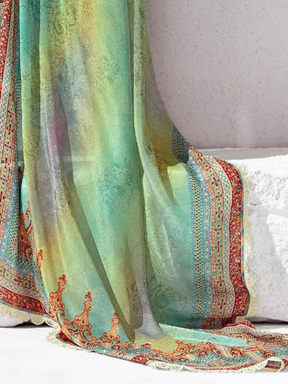 Dhiyona IE Women Ethnic Motifs Printed Regular Kurta Trousers With Dupatta