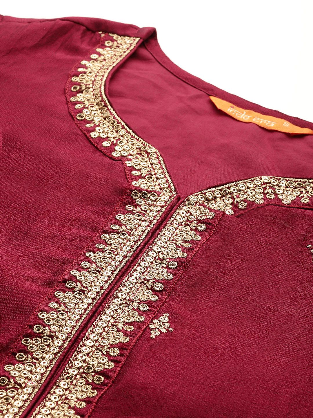 Dhiyona IE Women Ethnic Motifs Embroidered Regular Sequinned Kurta with Trousers & With Dupatta