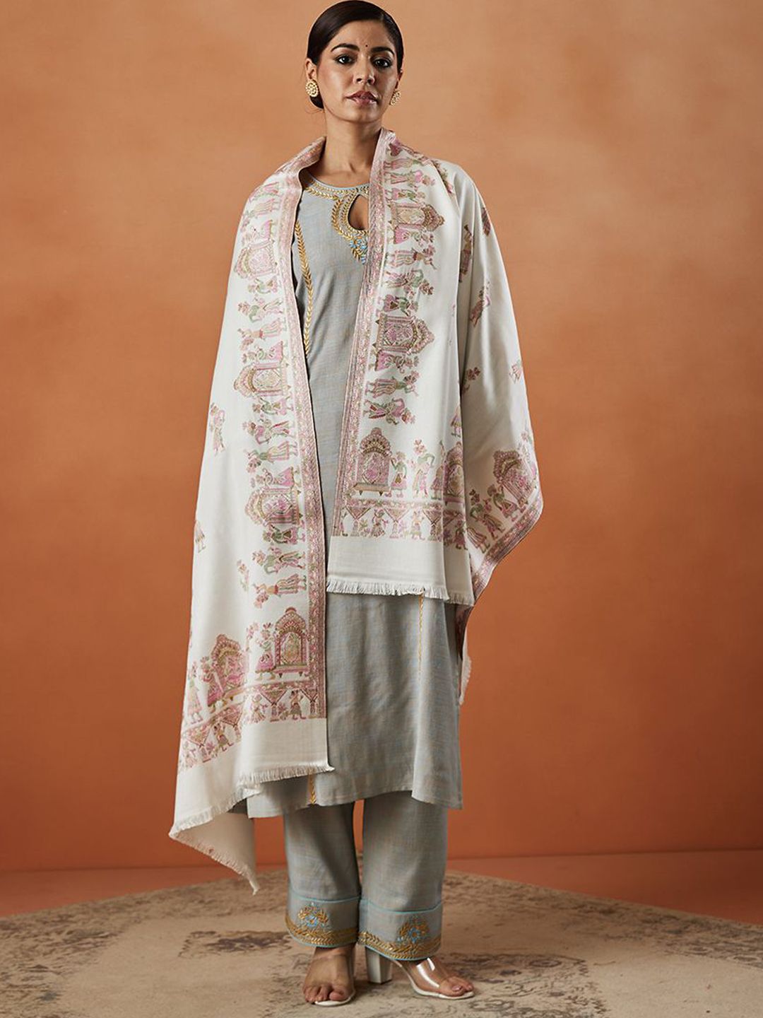 Dhiyona PA Pari Mahal Kaani Ethnic Motifs Woven Design Shawl