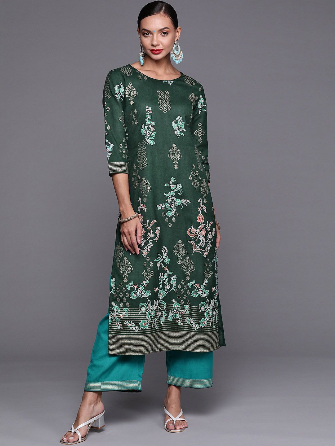 Women Ethnic Motifs Printed Kurta With Palazzos