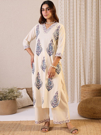 Dhiyona IE Printed Pure Cotton Tunic With Palazzo