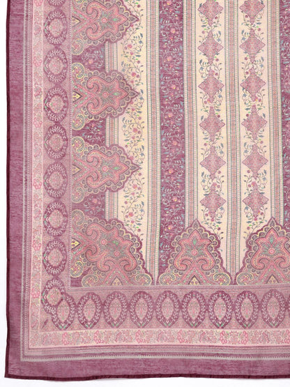 Dhiyona VA Women'sEthnic Motifs Printed Chanderi Silk Kurta With Trousers & Dupatta