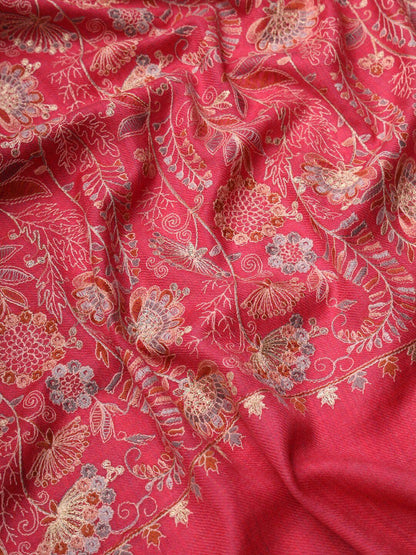 Dhiyona PA Women Floral Embroidered Pure Woollen Shawl