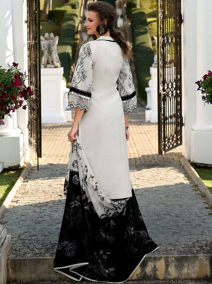 Women Floral Printed Regular Pure Cotton Kurta with Trousers & With Dupatta