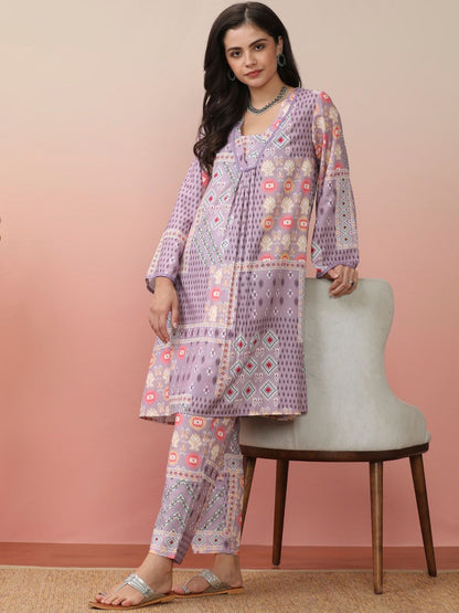 Dhiyona VA Women'sEthnic Motifs Printed Kurta With Trouser