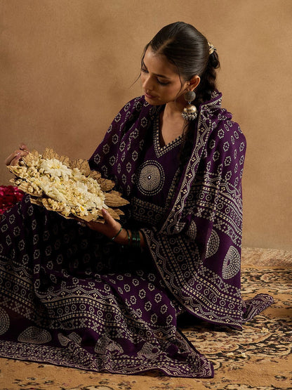 Floral Printed Pure Cotton Straight Kurta With Trousers & Dupatta