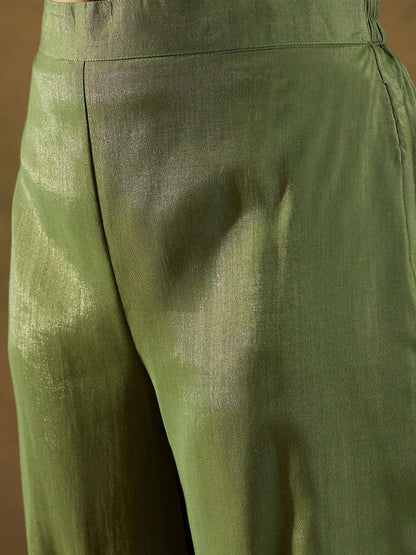Dhiyona IE Women Ethnic Motifs Embroidered Regular Gotta Patti Kurta with Trousers & With Dupatta