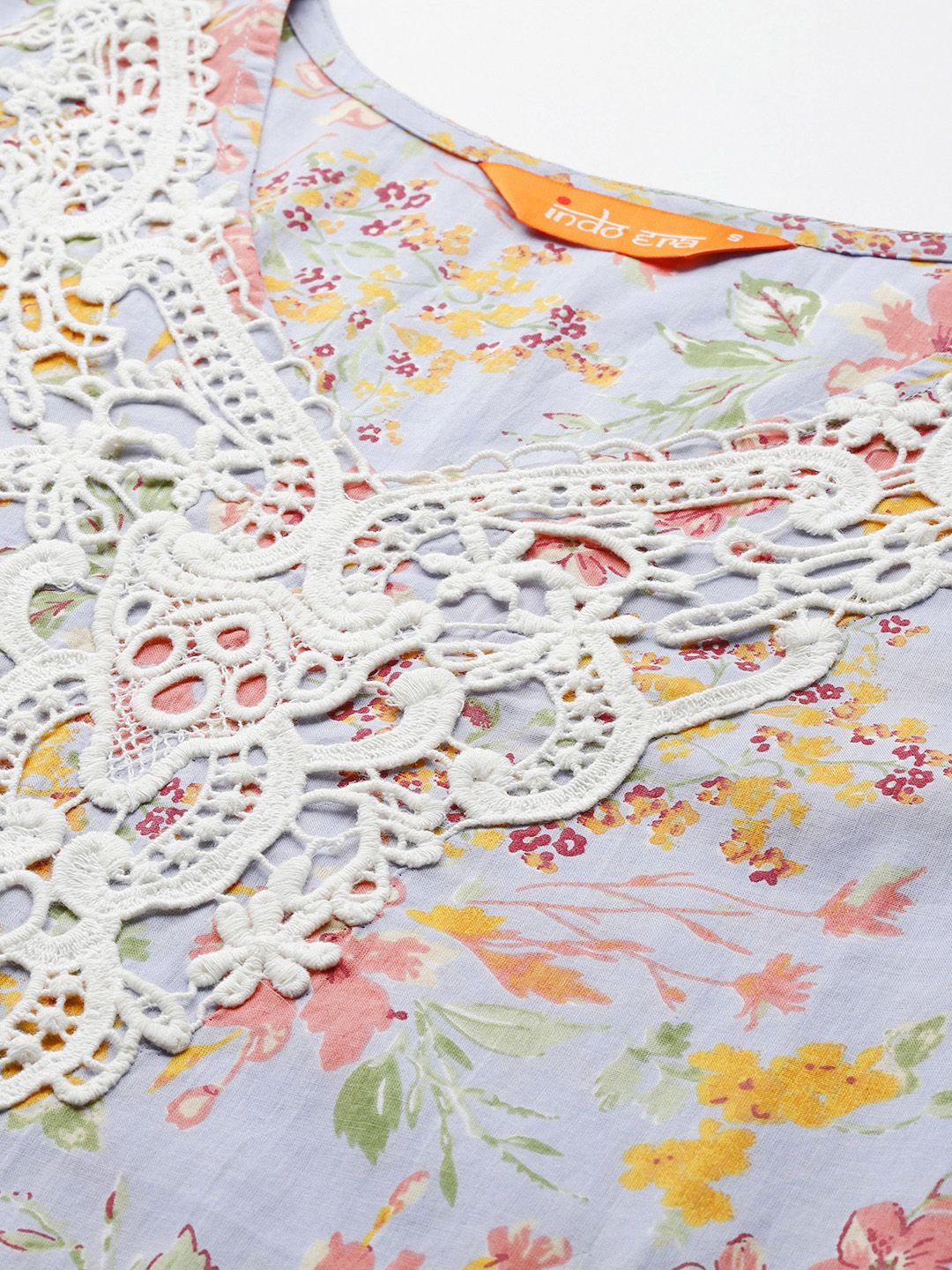 Floral Printed Pure Cotton Kurta with Salwar & With Dupatta