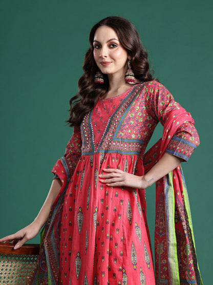 Ethnic Motifs Printed Kurta with Trousers & Dupatta