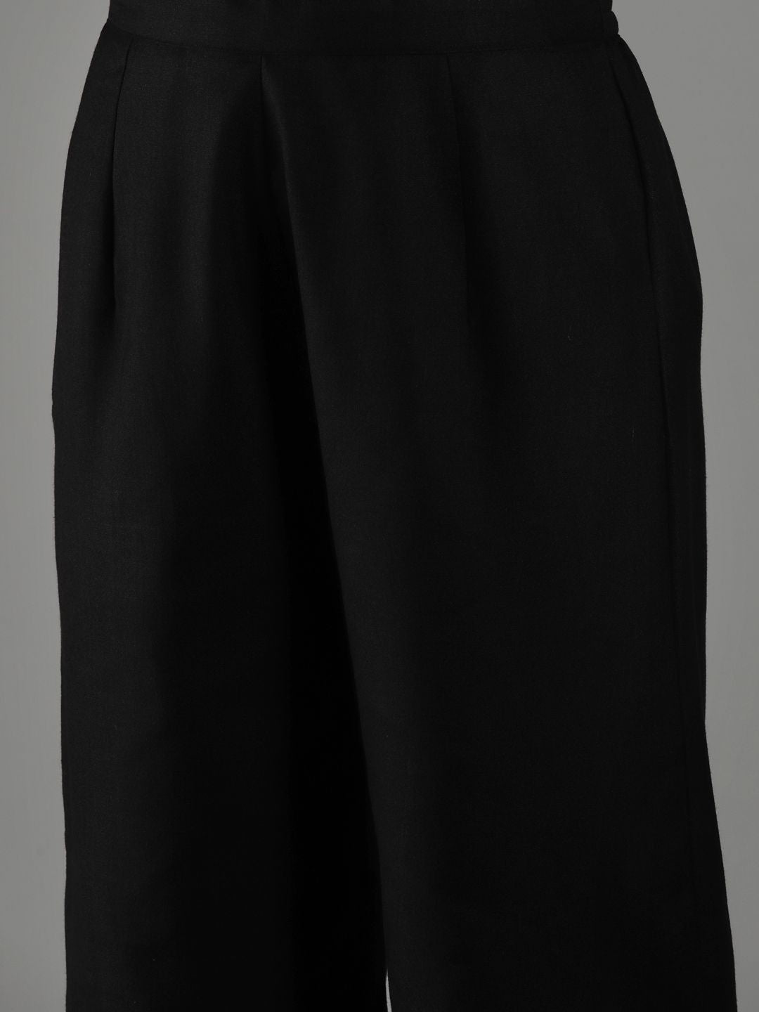 Dhiyona IE Women Black Yoke Design Regular Kurta with Palazzos & Dupatta