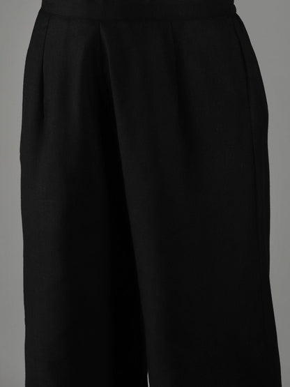 Dhiyona IE Women Black Yoke Design Regular Kurta with Palazzos & Dupatta
