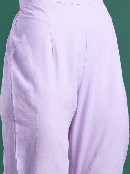 Ethnic Motifs Embroidered Pure Cotton Kurta with Trousers & Dupatta