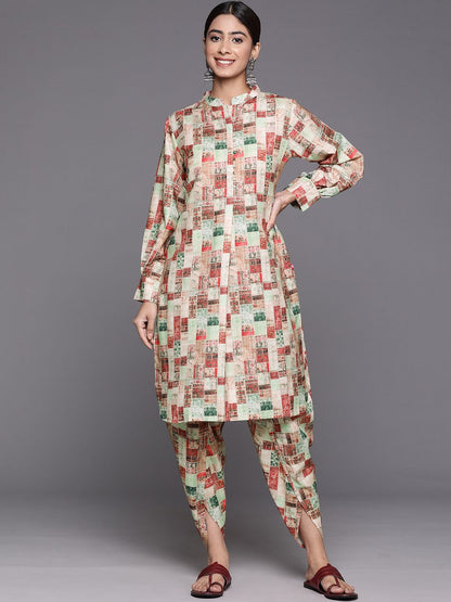Dhiyona VA Women'sPrinted Regular Kurta with Dhoti Pants