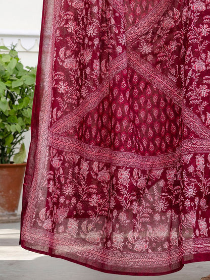 Women Ethnic Motifs Printed Pure Cotton Kurta with Trousers & With Dupatta