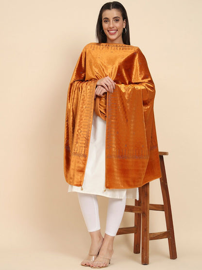 Dhiyona PA Embellished Beads and Stones Velvet Shawl