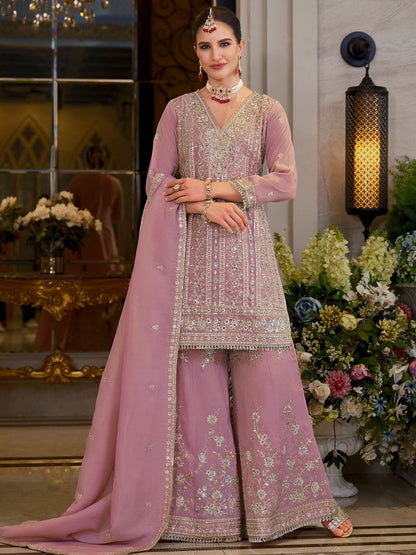 Dhiyona IE Women's Adults-Women Woven Design Embroidered Kurta with Sharara & Dupatta
