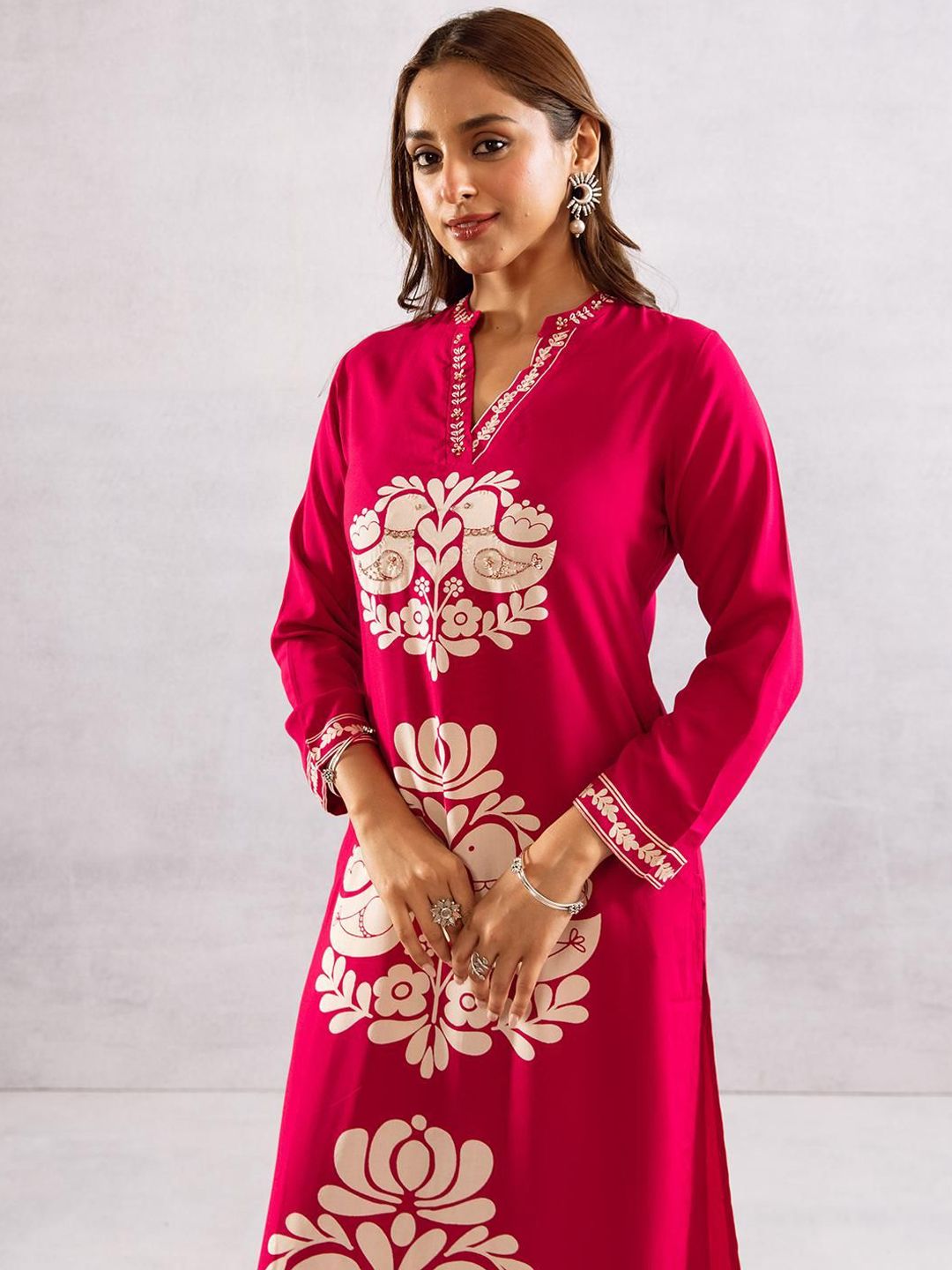 Dhiyona IS Women's Women Ethnic Motifs Print Regular Kurta with Palazzos