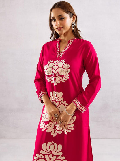 Dhiyona IS Women's Women Ethnic Motifs Print Regular Kurta with Palazzos