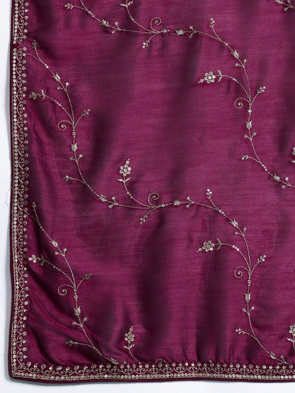 Ethnic Motifs Embroidered Sequinned Kurta with Trousers & With Dupatta