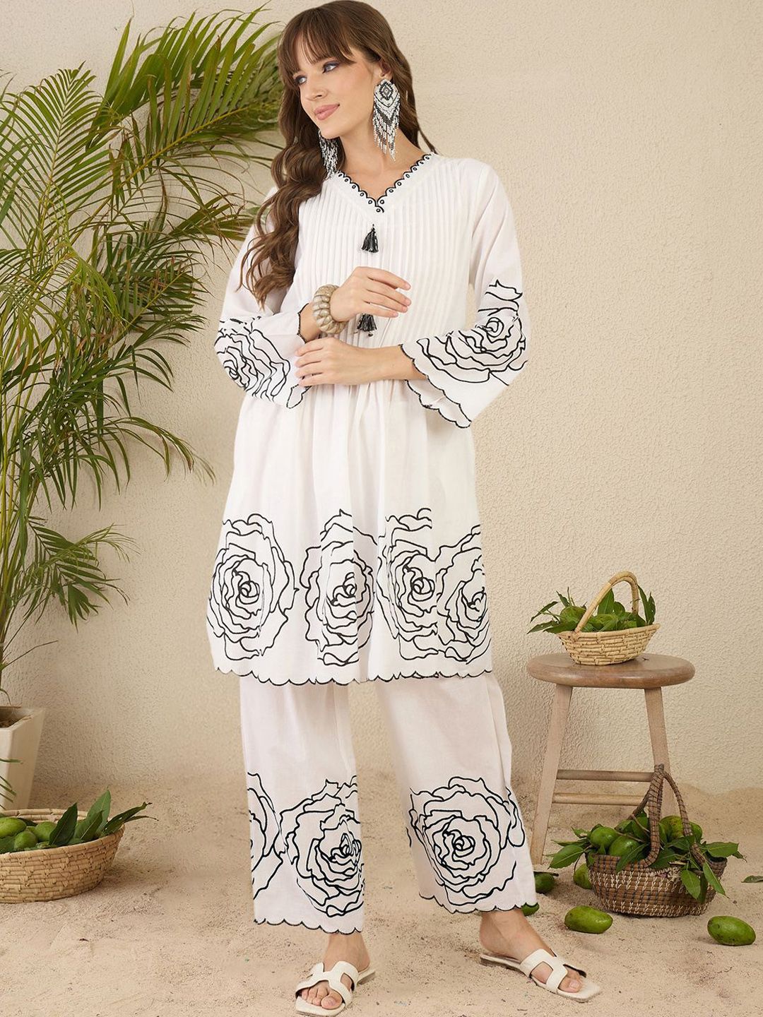 Dhiyona IE Printed Pure Cotton Kurta & Trouser Co-Ords