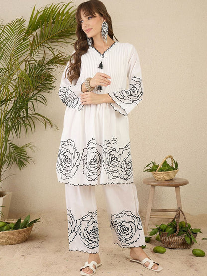 Dhiyona IE Printed Pure Cotton Kurta & Trouser Co-Ords