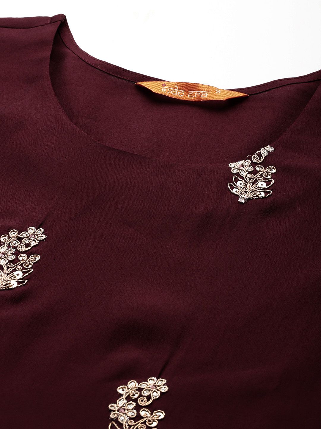 Floral Embroidered Sequinned Kurta With Trousers & Dupatta