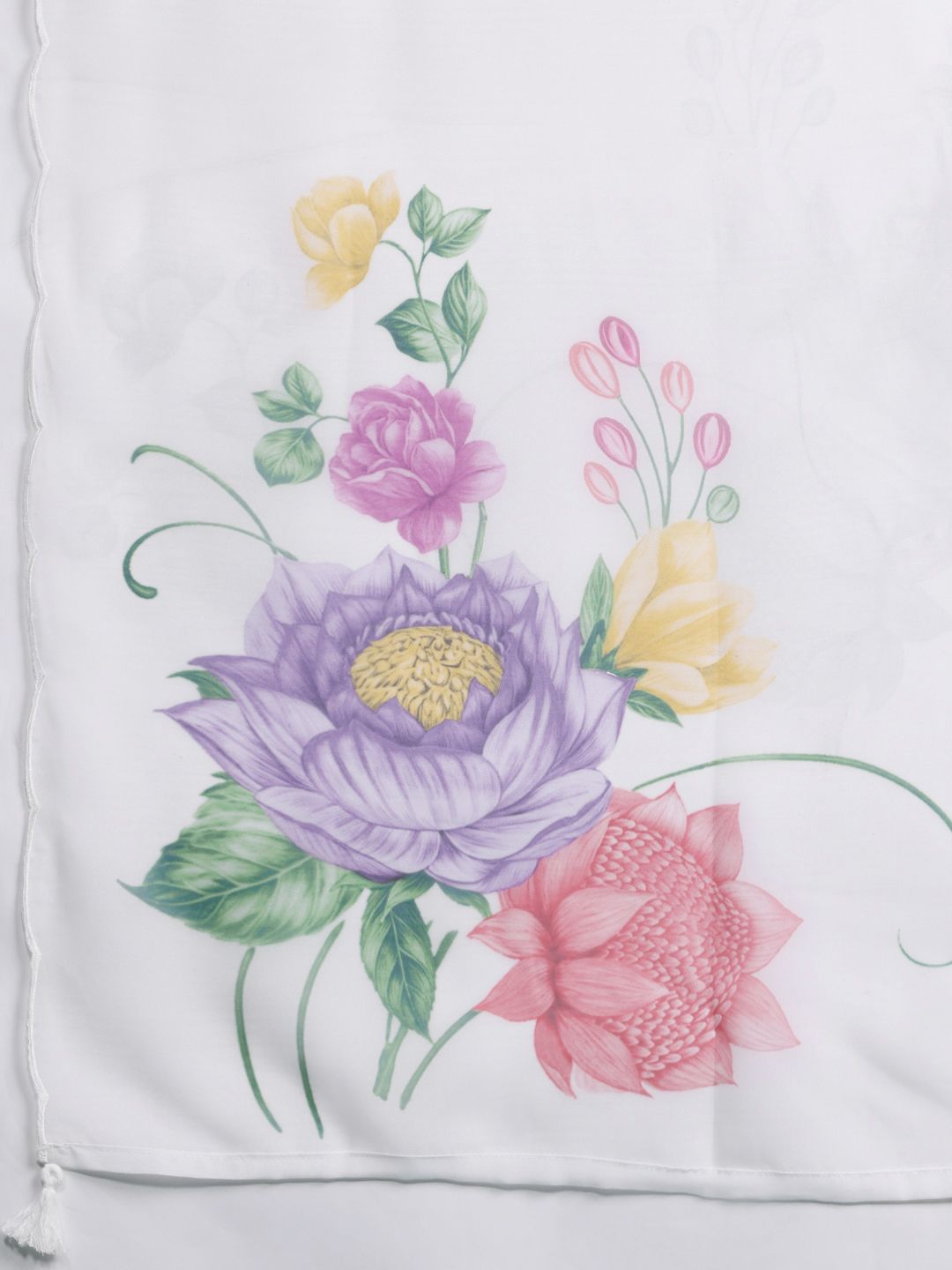 Floral Embroidered Kurta with Trousers & Dupatta