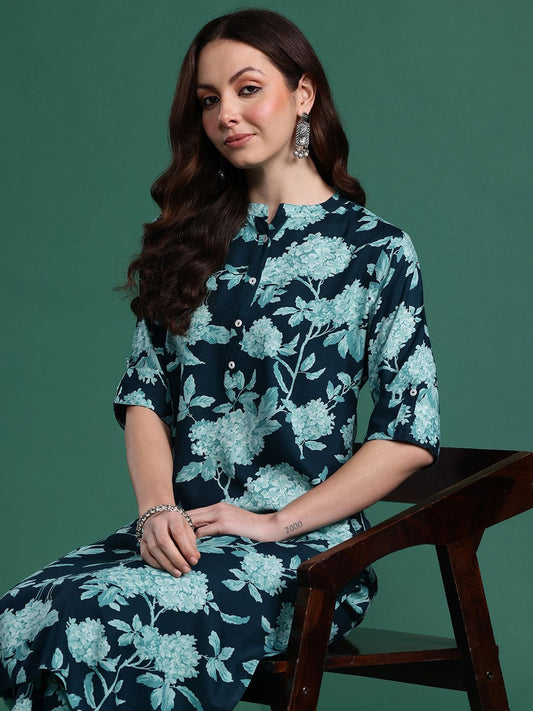 Dhiyona IE Floral Printed Kurta with Palazzos
