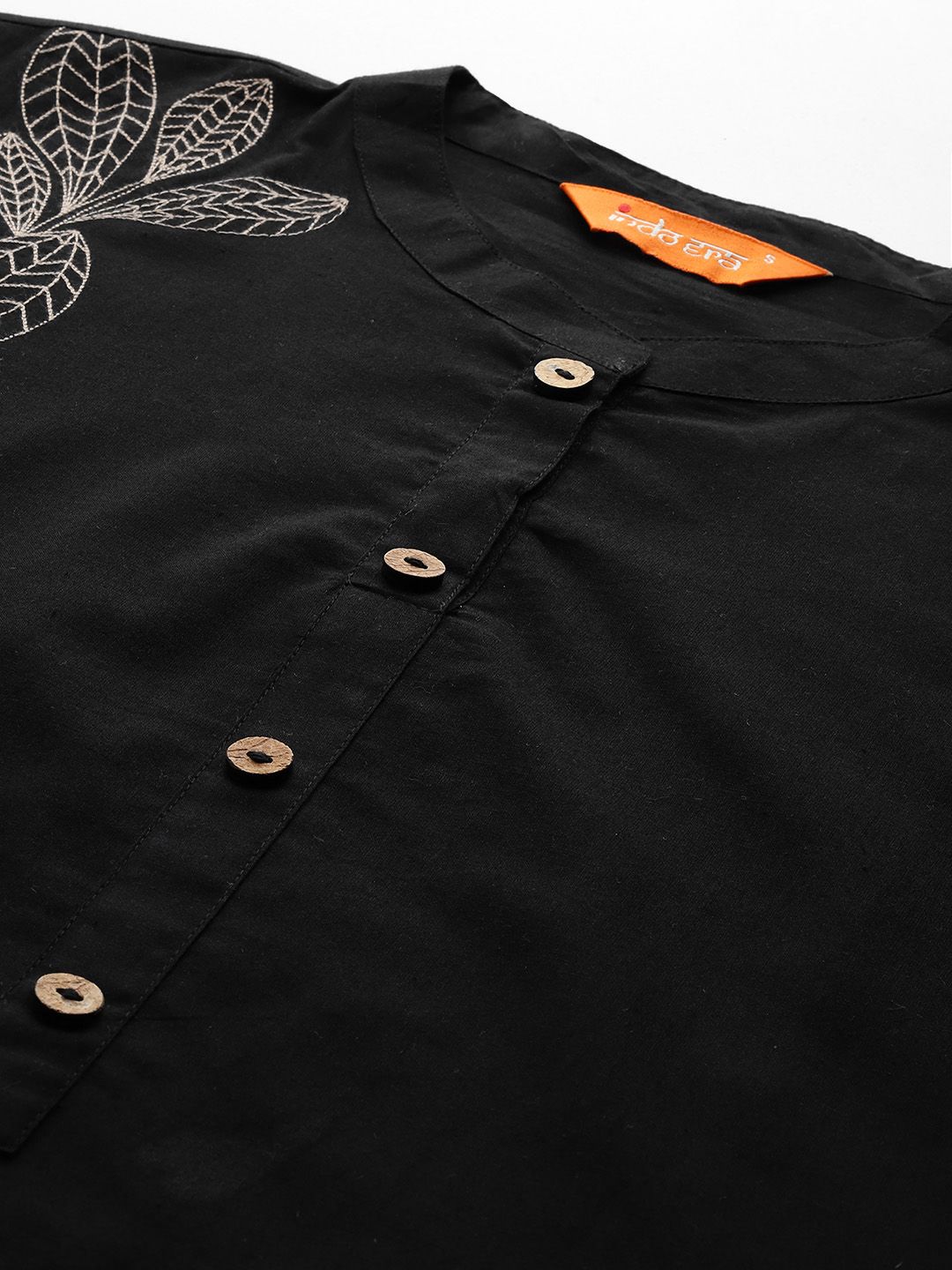 Floral Embroidered Pure Cotton Kurta with Trousers