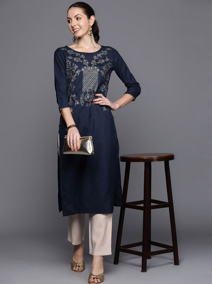 Dhiyona IE Geometric Foil Printed Kurta