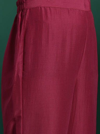 Dhiyona IE Ethnic Motifs Embroidered Gotta Patti Kurta With Trousers & Dupatta