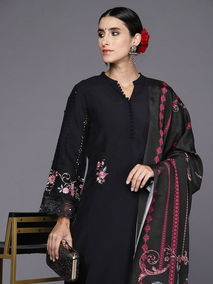 Dhiyona IE Women Floral Embroidered Regular Thread Work Kurta with Trousers & Dupatta