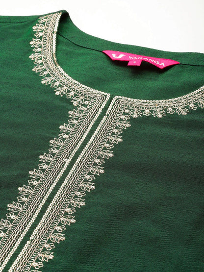 Dhiyona VA Women's Ethnic Motifs Embroidered Regular Kurta with Trousers & Dupatta