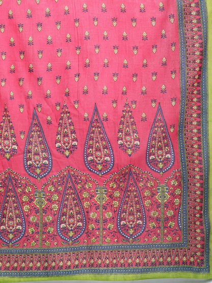 Ethnic Motifs Printed Pure Cotton Kurta with Trousers & Dupatta